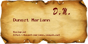 Dunszt Mariann névjegykártya