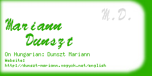 mariann dunszt business card